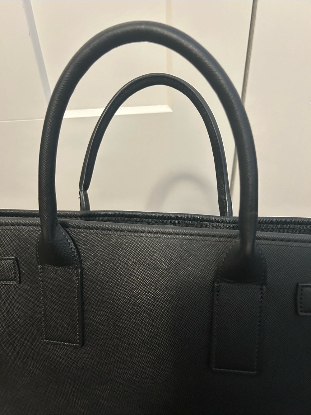 Anne Klein Black Structured Tote with Top Handles - Picture 8 of 12